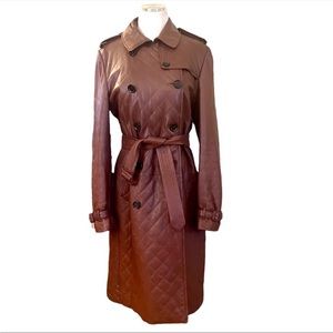 BURBERRY LONDON QUILTED LEATHER TRENCH COAT - Medium